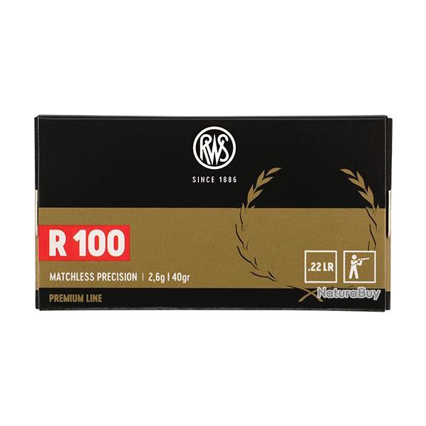 BOITE DE 50 CARTOUCHES RWS R100 CAL.22LR 40GR