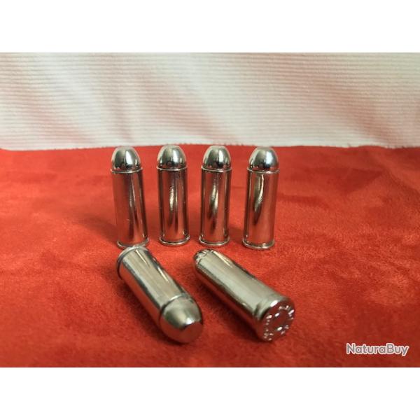Lot de 6 cartouches munitions balles DENIX Factices au calibre Long Colt 45