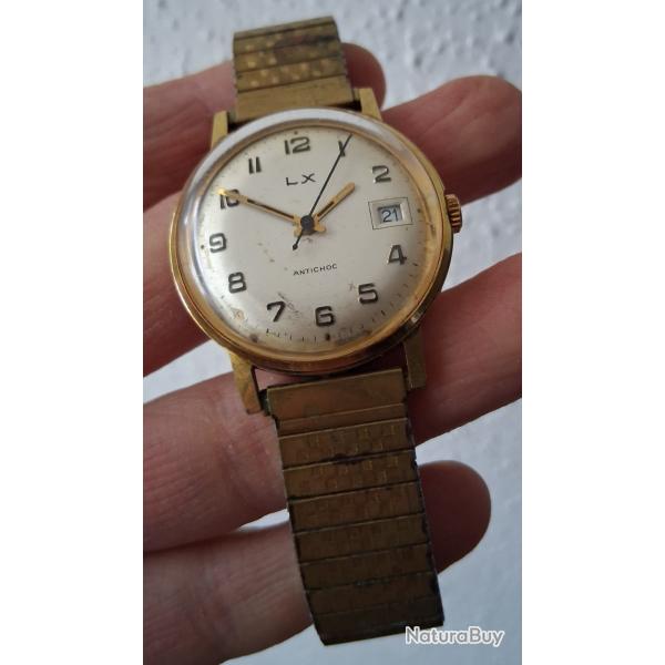 LX JEAMBRUN MONTRE ANCIENNE PLAQU�E OR MADE IN FRANCE 1960s