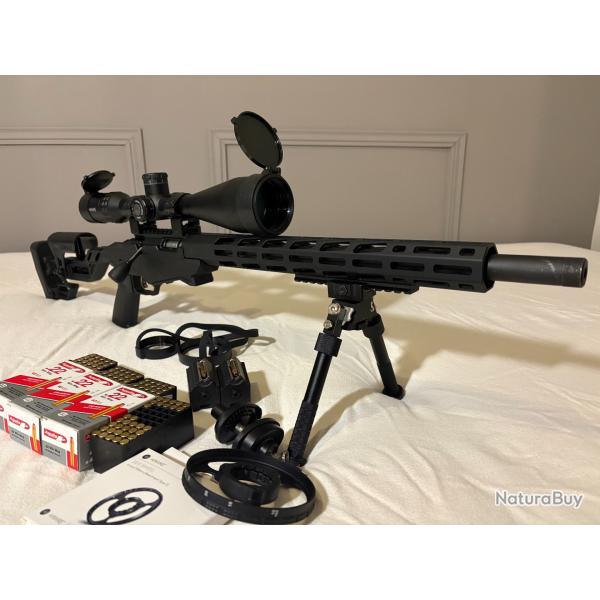 RUGER RIMFIRE .22MAG + LUNETTE HAWKE SIDEWINDER 30SF 8-32x56 + 183 Balles 22MAG