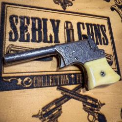 REMINGTON Vest Pocket "Saw Handle" .22 Short - gravure d'usine, plaquettes os naturel, (Oct  17 1865