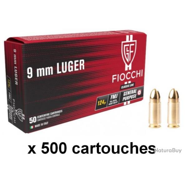 FIOCCHI cal.9mm PARA 124 grains FMJ /500