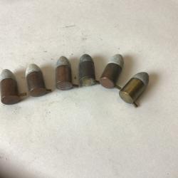 VENDU PAR LE-CUIRASSIER LOT DE 6 BALLES DE CALIBRE 12 MM A BROCHE D'ORIGINE ET D'&Eacute;POQUE
