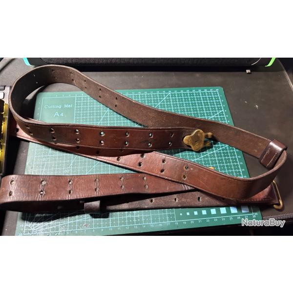 Bretelle cuir 1907 original WW1, WW2 pour m1 Garand ou Springfield 1903