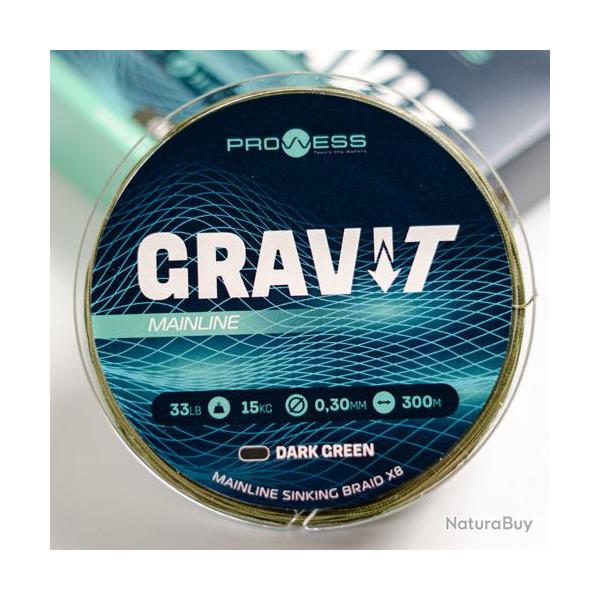 Tresse Prowess Gravi-T Sinking X8 Dark Green 300m 0.25mm
