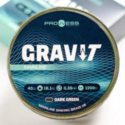 Tresse Prowess Gravi-T Sinking X8 Dark Green 1200m 0.25mm