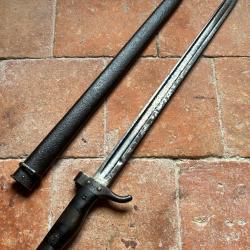 Ba&iuml;onnette fran&ccedil;aise Berthier 1892 1er type quillon coup&eacute; - WW1