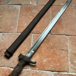 Ba&iuml;onnette fran&ccedil;aise Berthier 1892 2eme type quillon coup&eacute; monomatricule - WW1