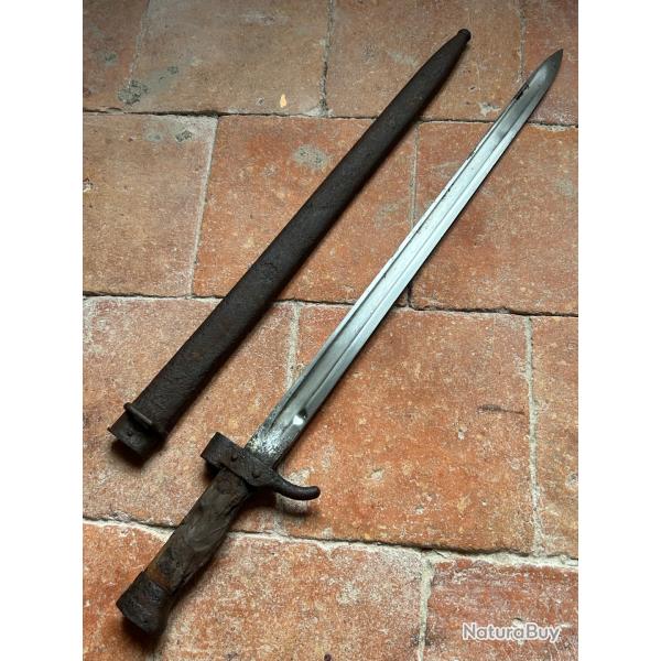 Ba�onnette fran�aise Berthier 1892 2eme type quillon coup� monomatricule - WW1