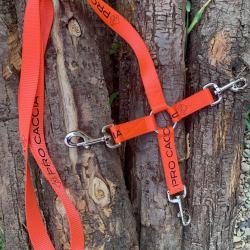 PROMO ! Laisse triple PRO CACCIA en nylon orange