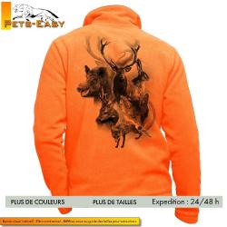 Veste en micropolaire cervid&eacute;s de haute qualit&eacute; - marquage par sublimation