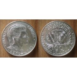 France 100 Francs 1984 Piece Marie Curie Argent Frcs Frc Frs Franc