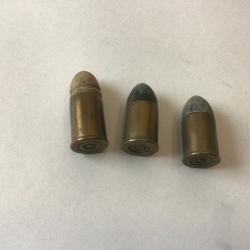 VENDU PAR LE-CUIRASSIER LOT DE 3 BALLES DE CALIBRE 12 MM PC  D'ORIGINE ET D'&Eacute;POQUE