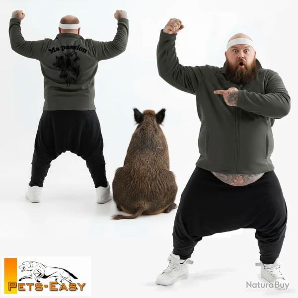 Veste en micropolaire cervid�s de haute qualit� kaki olive - marquage par sublimation