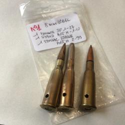 VENDU PAR LE-CUIRASSIER LOT N&deg;1 DE TROIS BALLES 8 MM LEBEL DIFF&Eacute;RENTES NEUTRALISEES