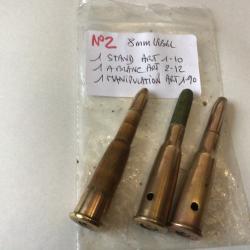VENDU PAR LE-CUIRASSIER LOT N&deg;2 DE TROIS BALLES 8 MM LEBEL DIFF&Eacute;RENTES NEUTRALISEES
