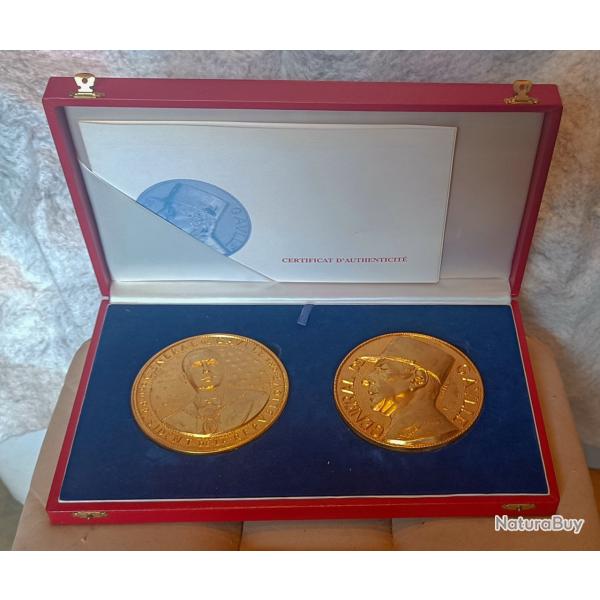 Prestigieux coffret de 2 m�dailles grand module - Centenaire G�n�ral de Gaulle -