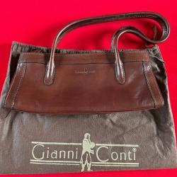 Sac &agrave; main en cuir marron Gianni Conti, Italie