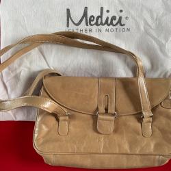 Sac &agrave; main en cuir camel Medici