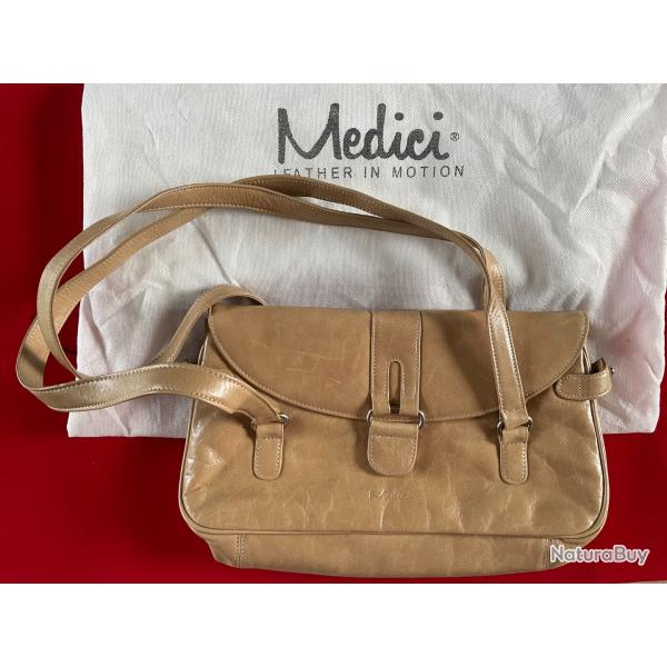 Sac � main en cuir camel Medici