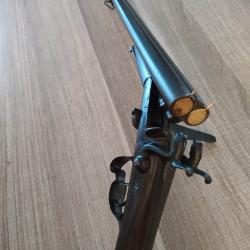 Petit coach gun type Lefaucheux 16 &agrave; broche de 85cm avec inscrustations d'or parfait fonctionnement