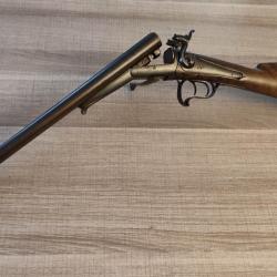 Coach gun 16 &agrave; broche de 85cm avec inscrustations d'or parfait fonctionnement