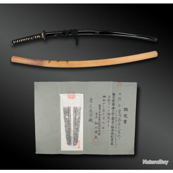 SABRE appel� Katana en shirasaya avec koshirae, dat� et sign� avec certificats - Ao�t 1540