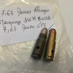 VENDU PAR LE-CUIRASSIER LOT DE 2 BALLES CALIBRE 7,63 MM  NEUTRALISEES