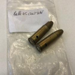 VENDU PAR LE-CUIRASSIER LOT DE 2 BALLES CALIBRE 45 COLT WW NEUTRALISEE