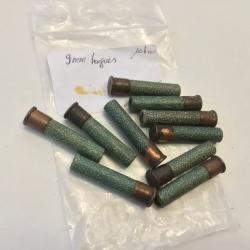 VENDU PAR LE-CUIRASSIER LOT DE 10 CARTOUCHES CALIBRE 9 MM D'&Eacute;POQUE  NEUTRALISEES PAR LE TEMPS