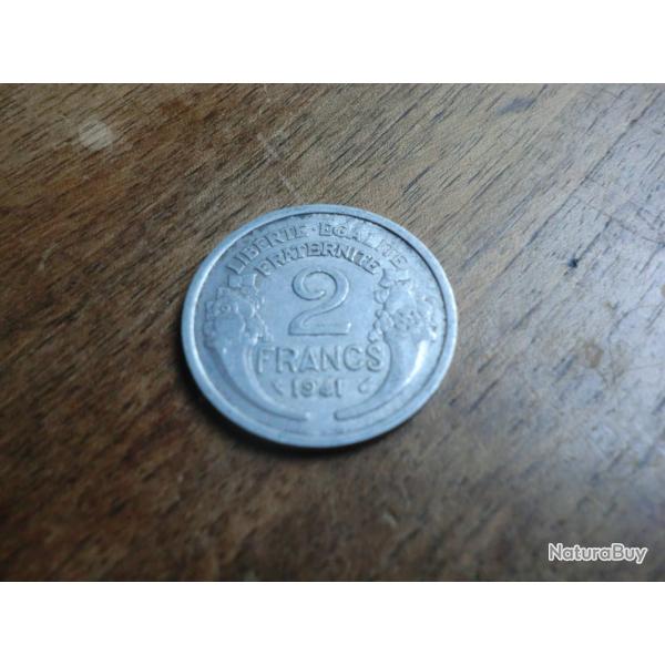 monnaie 2 franc morlon  1941  alu