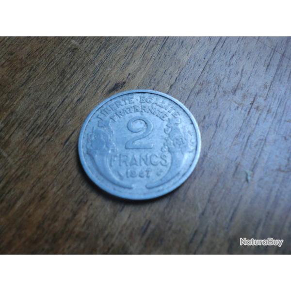 monnaie 2 franc morlon  1947  alu