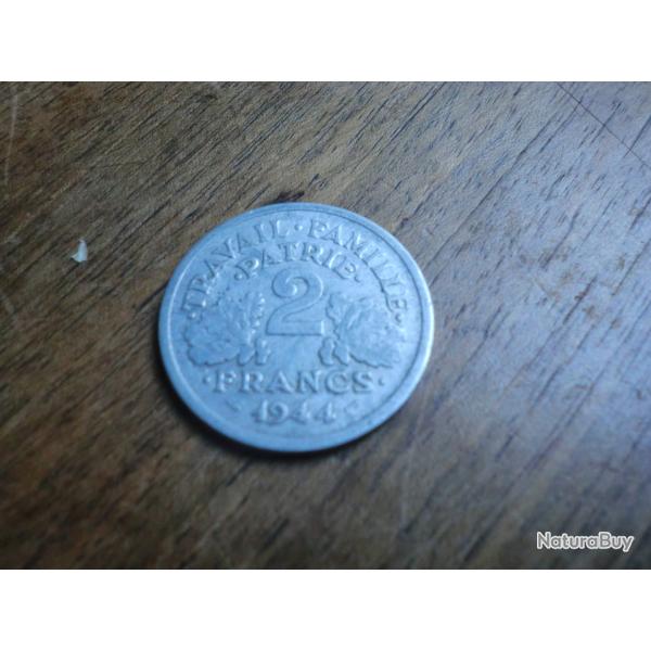 monnaie 2 franc bazor  1944  alu