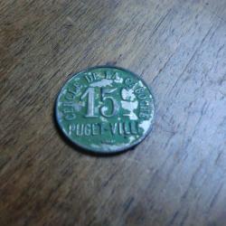monnaie 15 C puget ville  alu