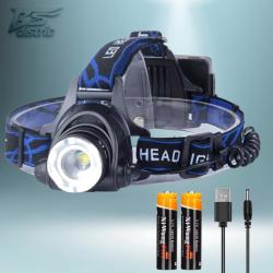 Lampe frontal Led Aluminium &Eacute;tanche rechargeable....Enchere 1 Euro