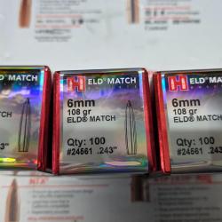 Ogives hornady .243 108 grs eld match