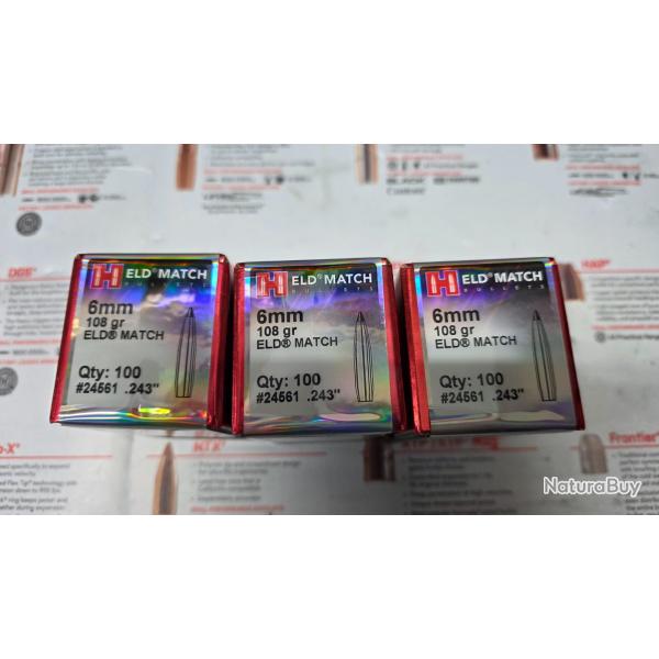 Ogives hornady .243 108 grs eld match