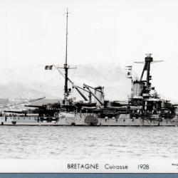 CPA -Marine de Guerre - BRETAGNE Cuirasse 1928 - N&deg;7174