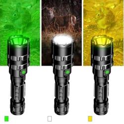 Pack lampe led tactique rechargeable avec rail dulhunting 5 couleurs en 1 . Zz