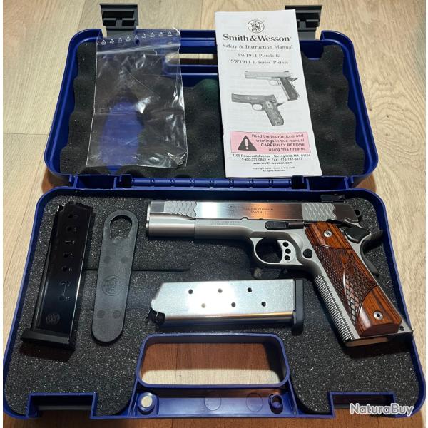 PISTOLET SMITH ET WESSON 1911 E SERIE 45 ACP INOX