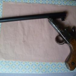PISTOLET/CARABINE DE BRACONNIER A BROCHE MONOCOUP, CALIBRE 12 MM, BON ETAT