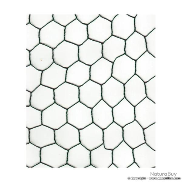 Grillage maille hexagonale 25mm plastifi� vert hauteur de 1.5 m