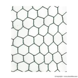 Grillage maille hexagonale 25mm plastifi&eacute; vert hauteur de 0,5 m