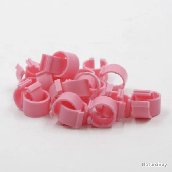 Bagues � clip �co �25mm par 50 pi�ces Rose
