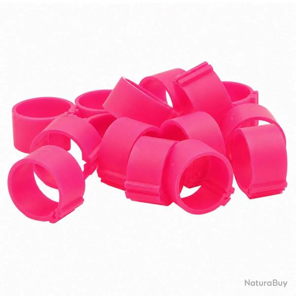 Bagues � clip �co �25mm par 50 pi�ces Rose