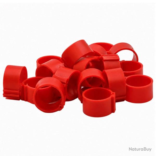 Bagues � clip �co �25mm par 50 pi�ces rouge