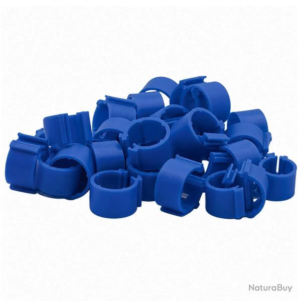 Bagues � clip �co �25mm par 50 pi�ces Bleu