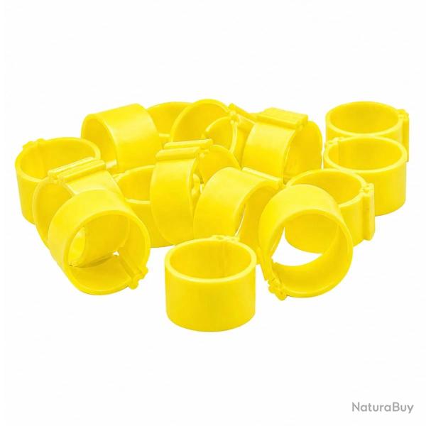 Bagues � clip �co �25mm par 50 pi�ces jaune