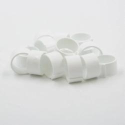 Bagues &agrave; clip &eacute;co &Oslash;25mm par 50 pi&egrave;ces blanc