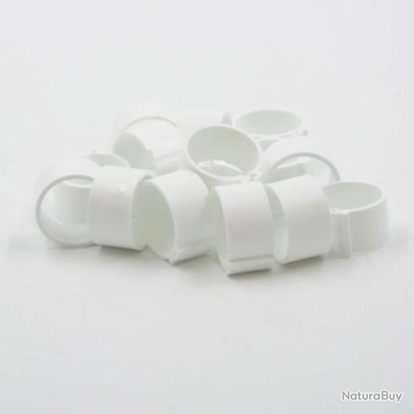 Bagues � clip �co �25mm par 50 pi�ces blanc